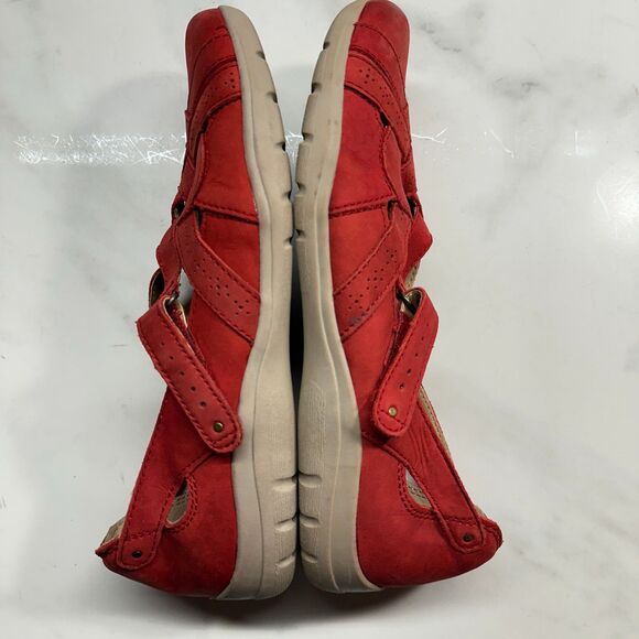 Earth Origins Rapid Teddy Red Leather Slip On Shoes, Women's Size 10 Flats - Picture 3 of 12